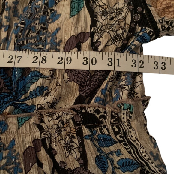 NWT Anthro Raga Top Sz Small Safari Sunrise Ruffle Oversize Tiered Jungle Animal - Picture 7 of 8